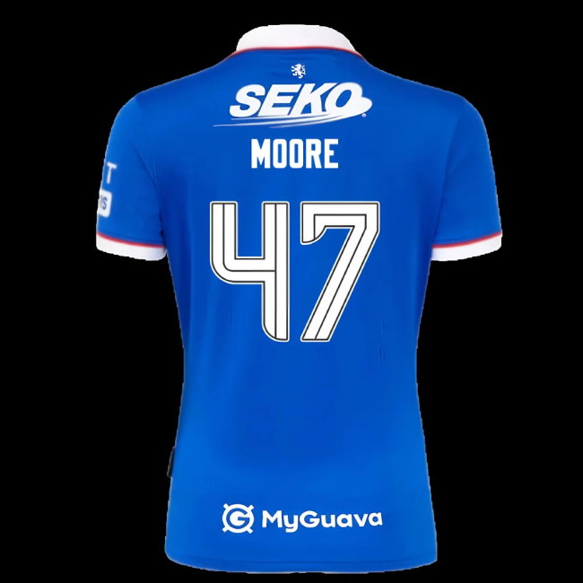2025-2026 Rangers Home Shirt - Womens (Moore 47)-SoccerKits Hub | Buy Soccer Jerseys Online